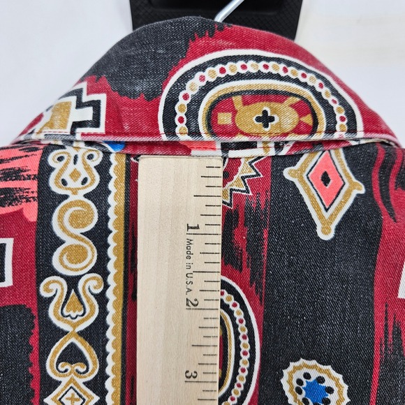 Vintage Wrangler Shirt Mens 16 34 Aztec Southwest Western Rodeo Brushpopper - Picture 9 of 10